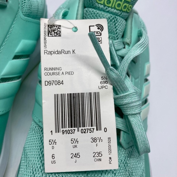 Adidas Rapidarun Womens Running Shoes Green Sz 6 - Picture 6 of 10